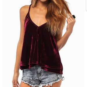 Tobi Burgundy Velvet Tank Top